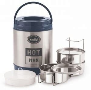 cello hot max 3 stainless steel lunch box 3 containers|Cello Lunch Boxes: Glass, Opal, Plastic Options.